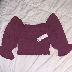 Urban outfitters cropped square neck blouse